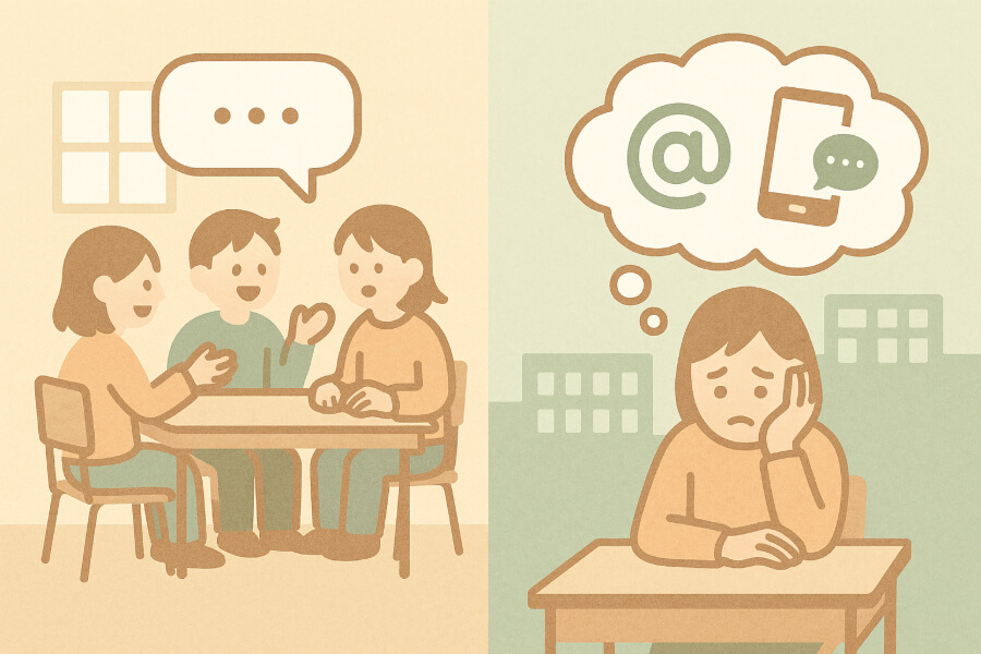 空気が読めない、仲間と合わせることに疲れたイメージ