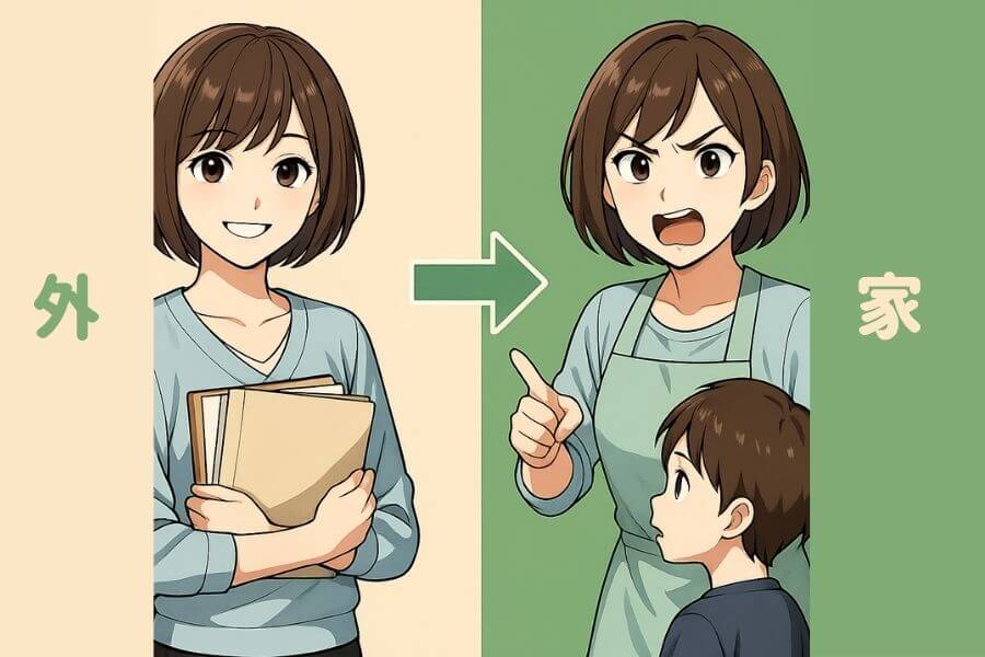 身近な人ほど怒りは強くなることを表した図解