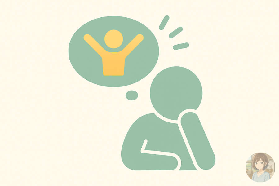できることに注目している親のピクトグラムのイメージ