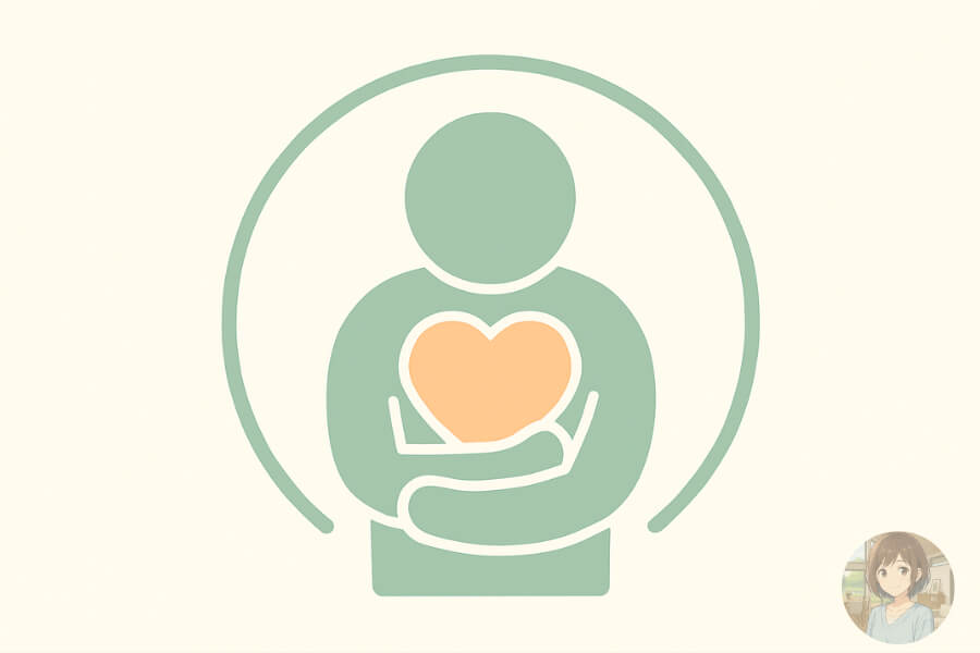 親自身をケアすることをピクトグラムで示したイメージ