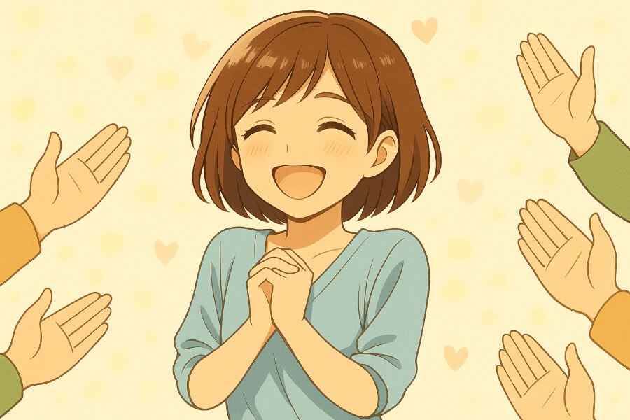 周囲から感謝されて喜ぶママ