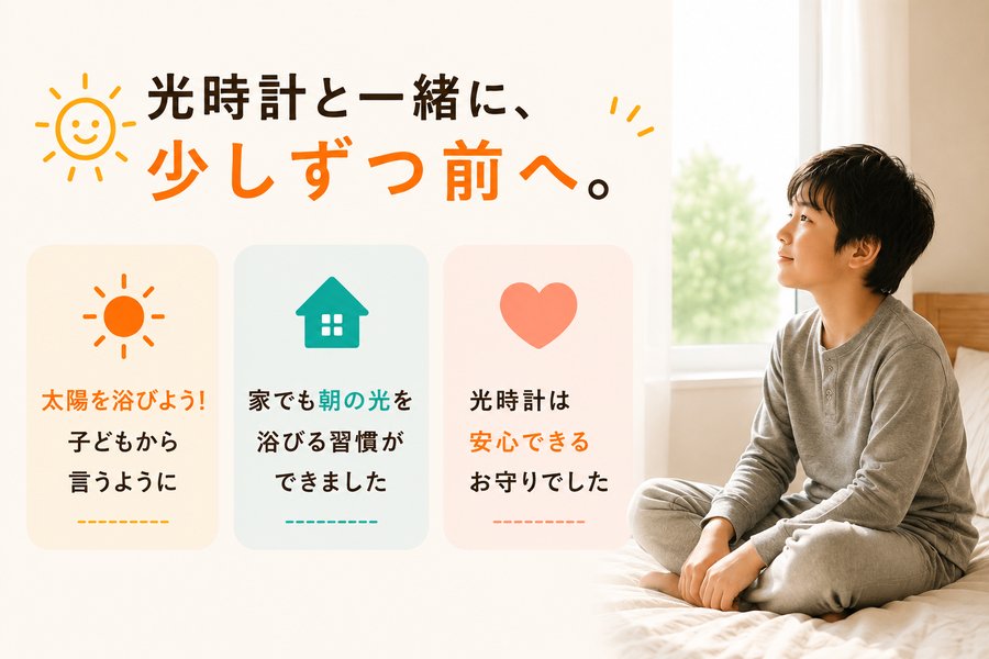 光目覚まし時計を使用して感じた変化を示した図解
