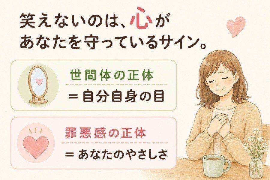笑えないのは心が守っているサインの図解