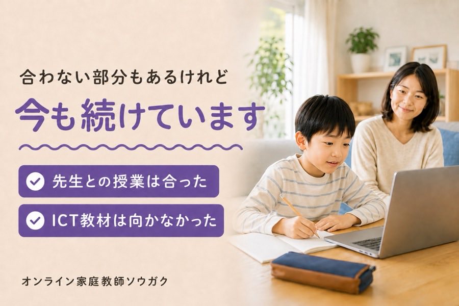 ソウガクは先生との授業が合いICT教材は向かなかったが今も続けている